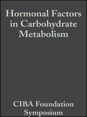 cover image of Hormonal Factors in Carbohydrate Metabolism